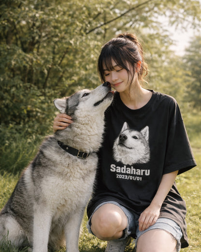 セルフデザイン ペットTシャツ 名入れ 写真入れ 文字入れ プレゼント 記念 DTF印刷 オリジナルTシャツ gptsd001