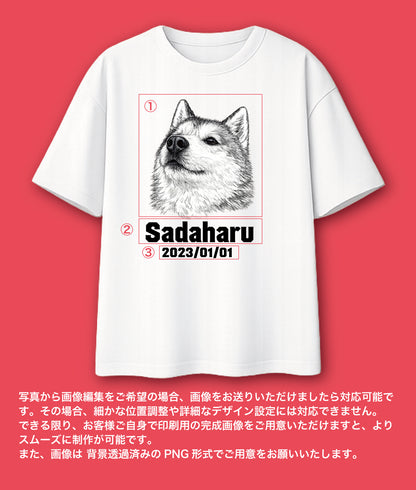 セルフデザイン ペットTシャツ 名入れ 写真入れ 文字入れ プレゼント 記念 DTF印刷 オリジナルTシャツ gptsd001